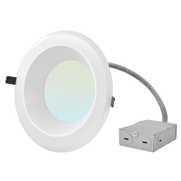 Luxrite 8 Inch Commercial LED Recessed Downlight 4 CCT Selectable 25/29/33W 2400/2700/3000LM Dimmable LR23954-1PK